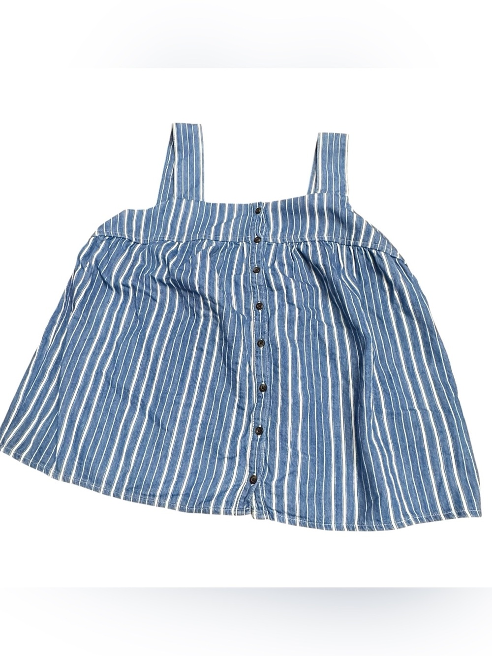 Old Navy Blue & White Striped Button Front Tank Top Women’s Small 100% Cotton